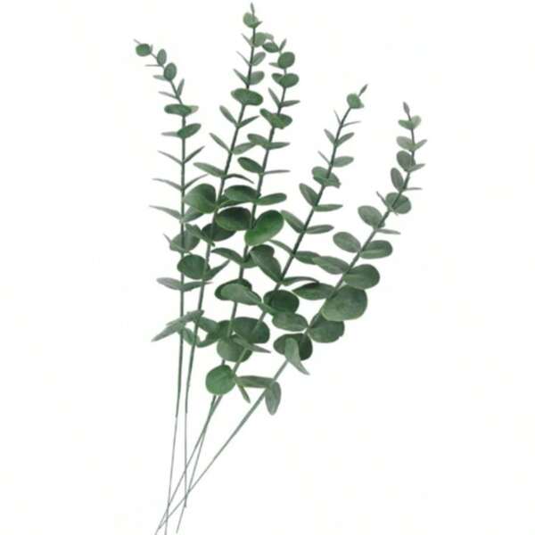 5Pcs Artificial Eucalyptus Leaves, Faux Flower Bouquet Decoration For Dining Table Coffee Table Artificial Flower Decor Wedding Mother's Day Gift Artificial Flower Outdoor Decoration Floral Arrangement Home Decor